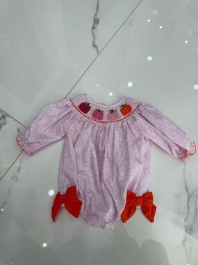 Baby Thanksgiving embroidered bubble romper